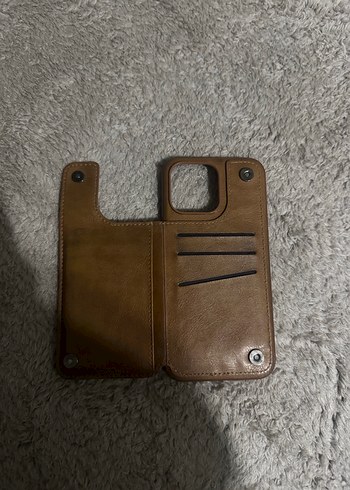 Kahverengi Deri Cüzdanlı iPhone 15 Pro Max Kılıf - Görsel 2