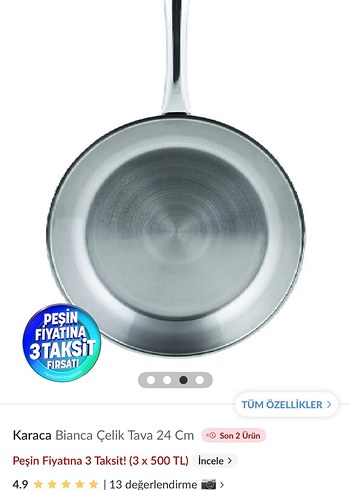 Karaca Plasma Steel 316+ 3 Katmanlı 30 cm büyük bou Çelik Tava - Görsel 5