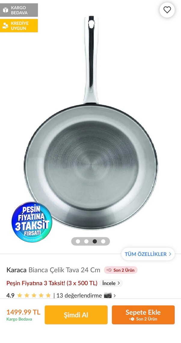 Karaca Plasma Steel 316+ 3 Katmanlı 30 cm büyük bou Çelik Tava - Görsel 5