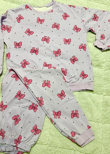 Kız Çocuk Gri Uzun Kollu Pijama Takımı - Görsel 2