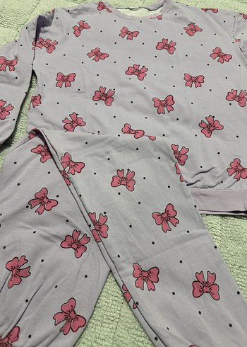 Kız Çocuk Gri Uzun Kollu Pijama Takımı - Görsel 5