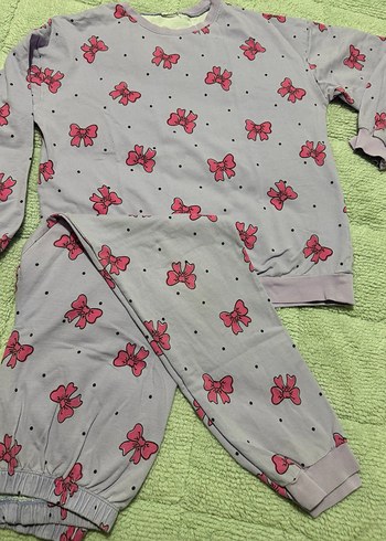 Kız Çocuk Gri Uzun Kollu Pijama Takımı - Görsel 4