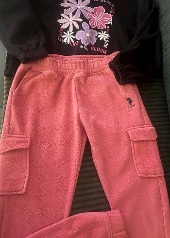 Kız Çocuk Pembe Baskılı Sweatshirt ve Eşofman Altı - Görsel 8