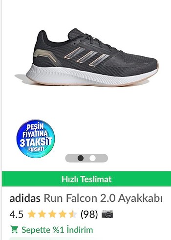 adidas Run Falcon 2.0 Gri Kadın Spor Ayakkabı - Görsel 3