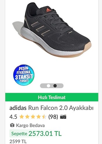 adidas Run Falcon 2.0 Gri Kadın Spor Ayakkabı - Görsel 5