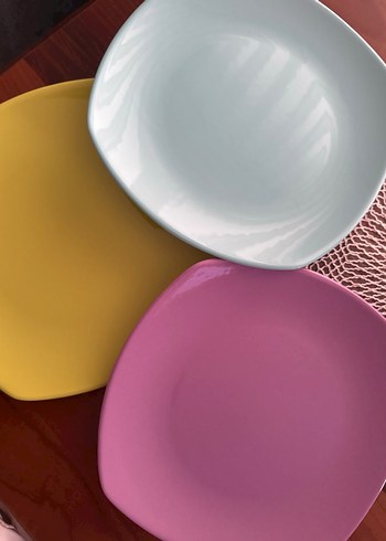 Pastel Renkli Çoklu Tabak Seti büyük boy servis - Görsel 3