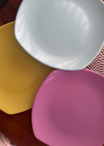 Pastel Renkli Çoklu Tabak Seti büyük boy servis - Görsel 6