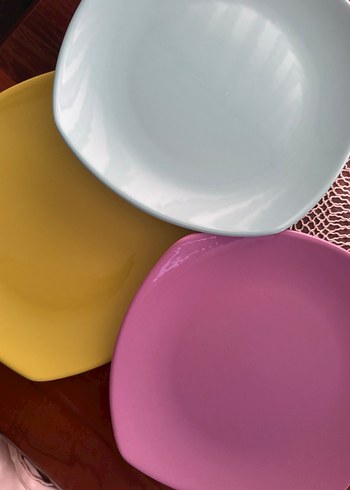 Pastel Renkli Çoklu Tabak Seti büyük boy servis - Görsel 5