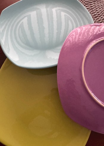 Pastel Renkli Çoklu Tabak Seti büyük boy servis - Görsel 4