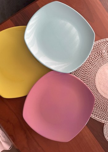 Pastel Renkli Çoklu Tabak Seti büyük boy servis - Görsel 2