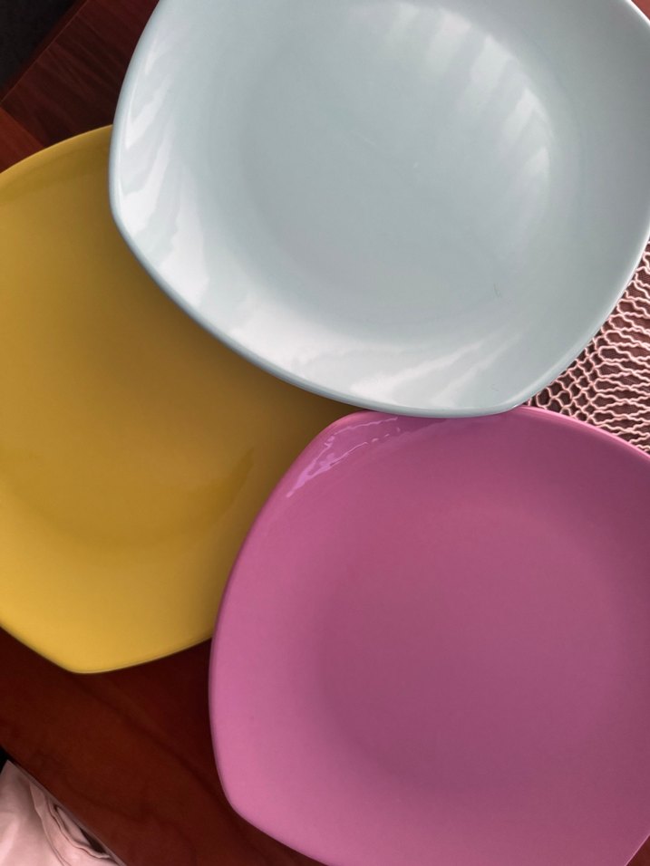 Pastel Renkli Çoklu Tabak Seti büyük boy servis - Görsel 5