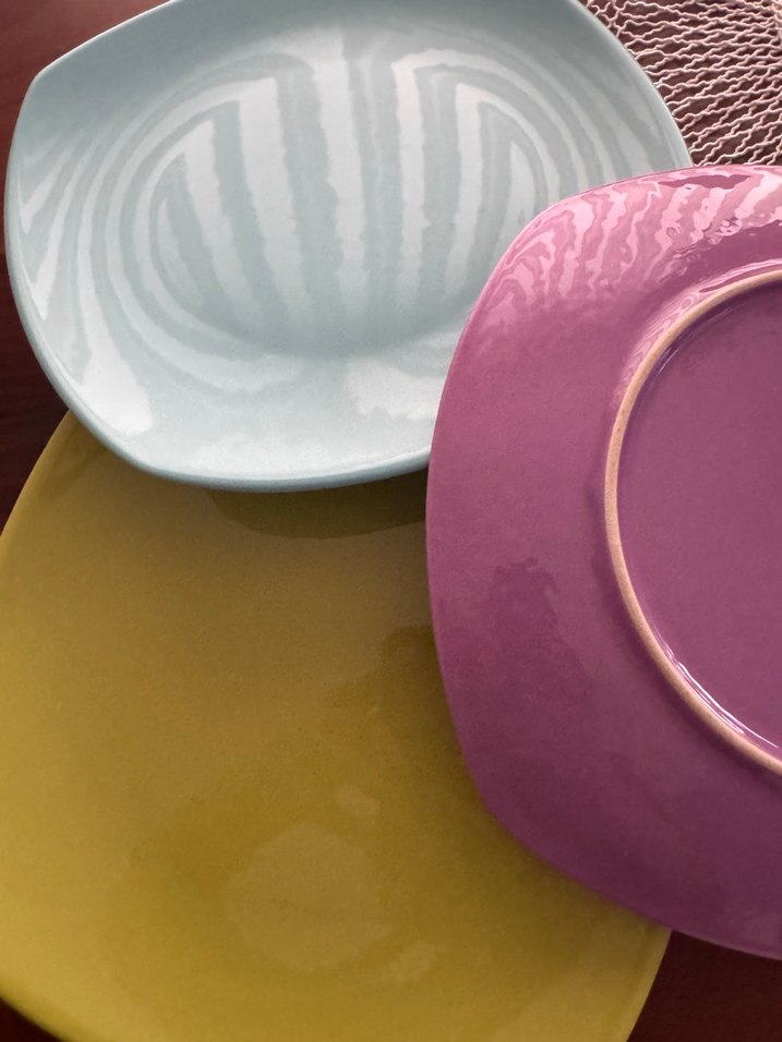 Pastel Renkli Çoklu Tabak Seti büyük boy servis - Görsel 4