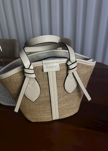 Rimense Kadın Krem Hasır Deri Omuz Çantası - Görsel 4