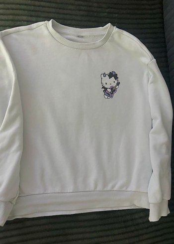 Kız Çocuk Beyaz Baskılı Sweatshirt - Görsel 2