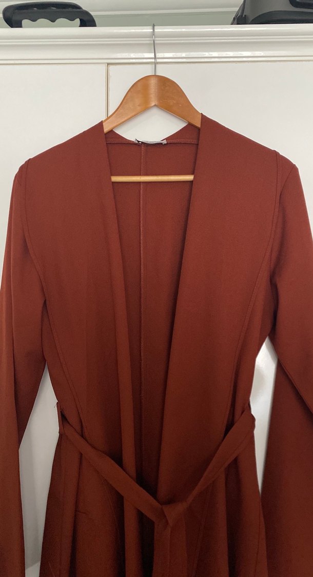 Bordo Uzun Kollu Kadın Sabahlık - Görsel 2