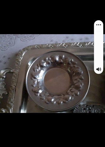 Diğer Alman gümüşü Tepsi ve Gümüş çayTabak Seti ve pasta maşası