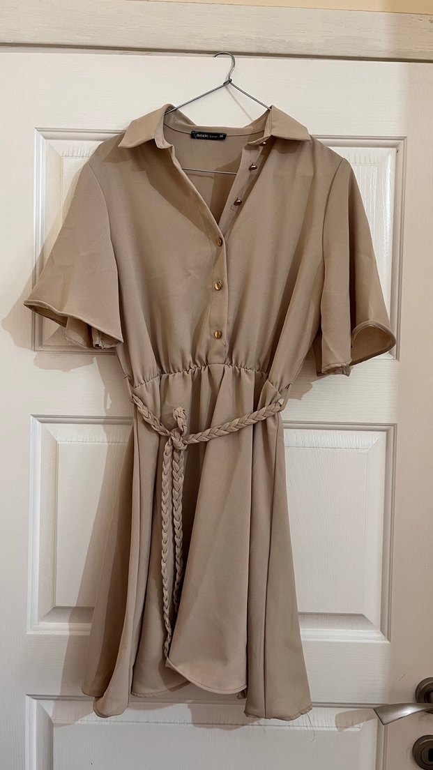 Bej Midi Kadın elbise - Görsel 3