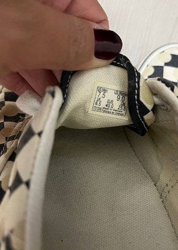 40 Beden çeşitli Renk Vans Kadın Beyaz Kareli Günlük Ayakkabı