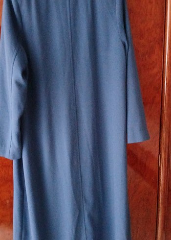 Uzun Lacivert Kadın pardesü - Görsel 8