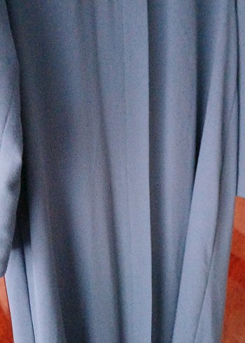 Uzun Lacivert Kadın pardesü - Görsel 9