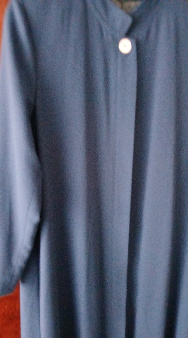 Uzun Lacivert Kadın pardesü - Görsel 5