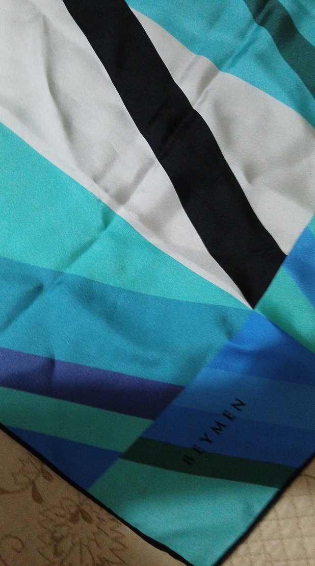 Kadın Mavi Modern Desenli eşarp - Görsel 5