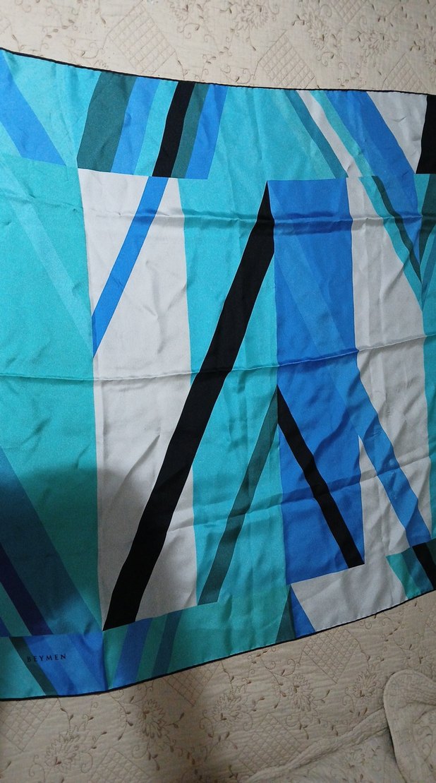 Kadın Mavi Modern Desenli eşarp - Görsel 4