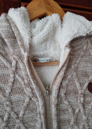 Bej Renkli Örgü erkek çocuk hırka - Görsel 4