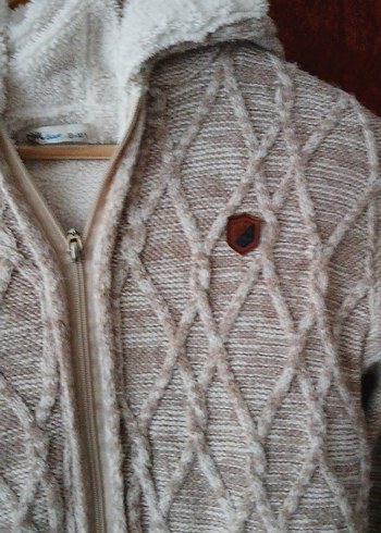 Bej Renkli Örgü erkek çocuk hırka - Görsel 3