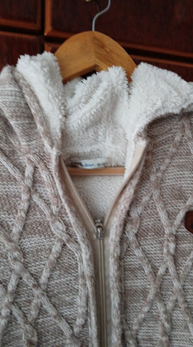 Bej Renkli Örgü erkek çocuk hırka - Görsel 4