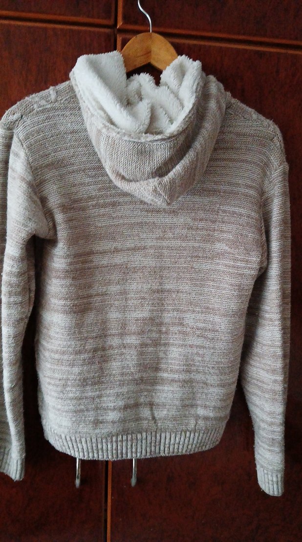 Bej Renkli Örgü erkek çocuk hırka - Görsel 5