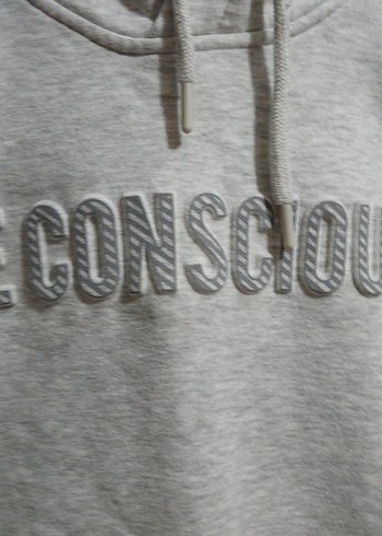 Gri Kapüşonlu Uzun Kollu Sweatshirt - Görsel 4