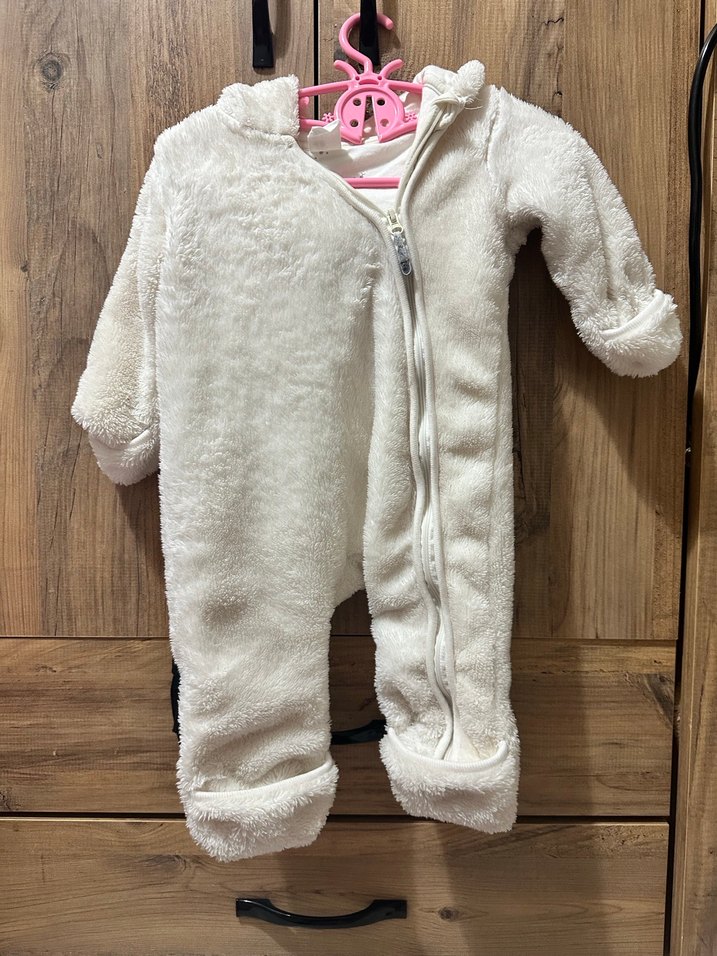 H&M Beyaz Kürklü Bebek astronot mont - Görsel 5