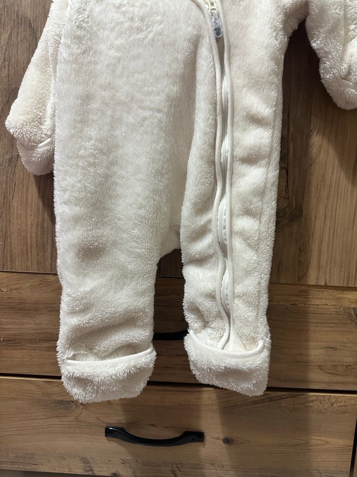 H&M Beyaz Kürklü Bebek astronot mont - Görsel 4