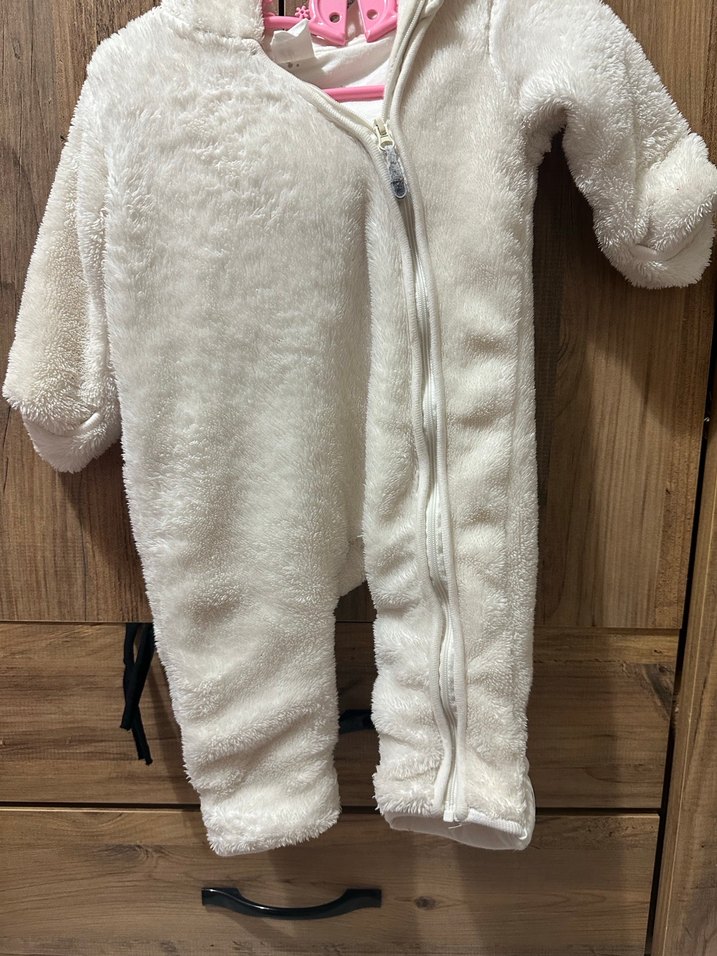 H&M Beyaz Kürklü Bebek astronot mont - Görsel 3