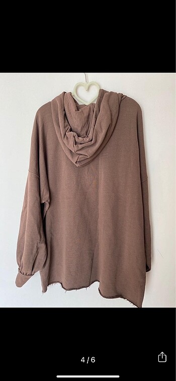 diğer Beden kahverengi Renk yazili oversize sweatshirt