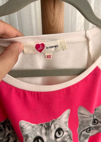 Kedi Desenli Crop Tişört - Görsel 5