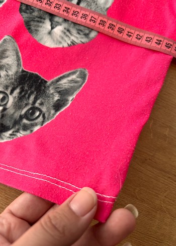 Kedi Desenli Crop Tişört - Görsel 3