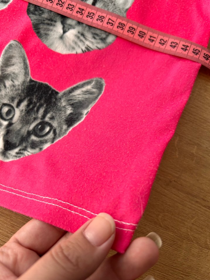 Kedi Desenli Crop Tişört - Görsel 3