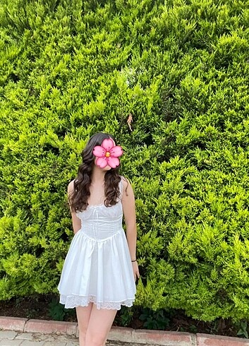 Zara mini beyaz elbise 