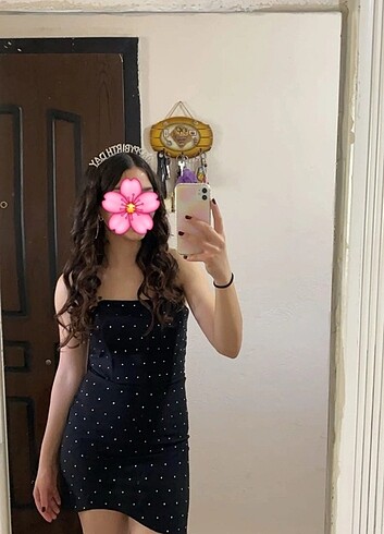 taşlı siyah mini elbise