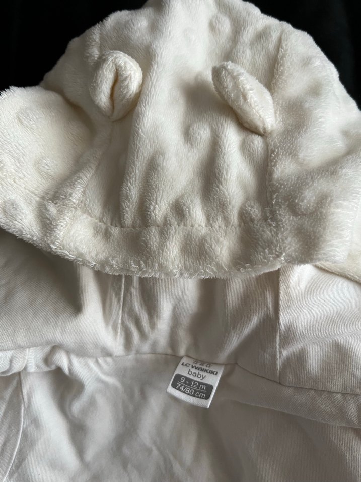 Kürklü Beyaz Bebek Kayak Tulumu - Görsel 4