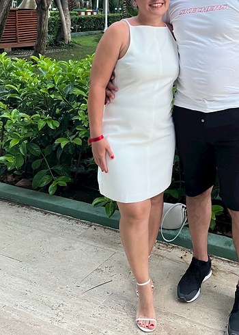 LC Waikiki Beyaz Midi Kadın Elbise