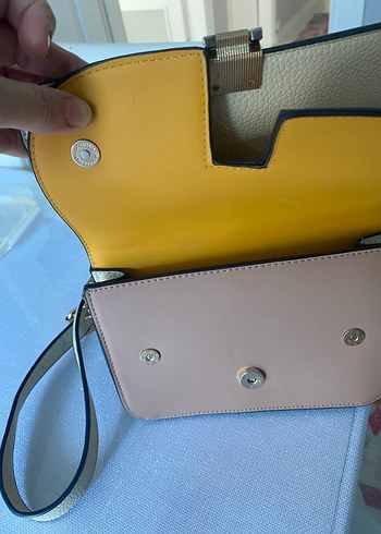 Kadın Deri Çok Renkli Tokalı Çanta - Görsel 3