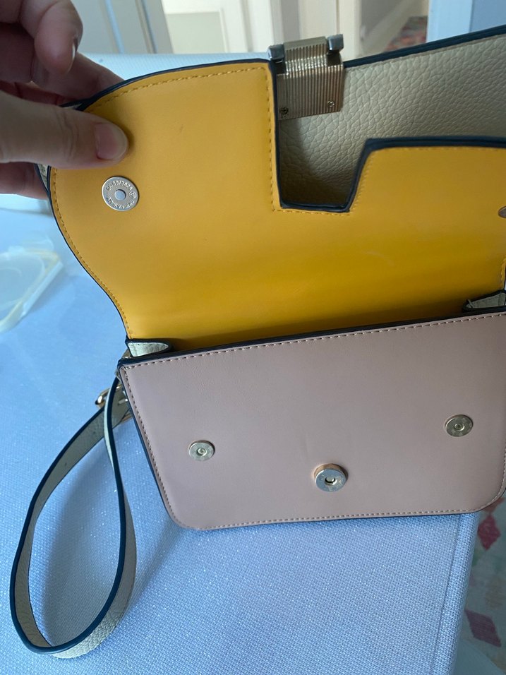 Kadın Deri Çok Renkli Tokalı Çanta - Görsel 3