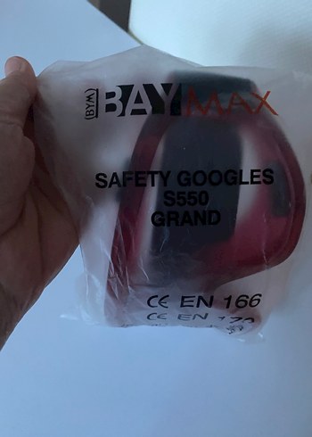 Kırmızı Şeffaf koruyucu gözlük - Görsel 3