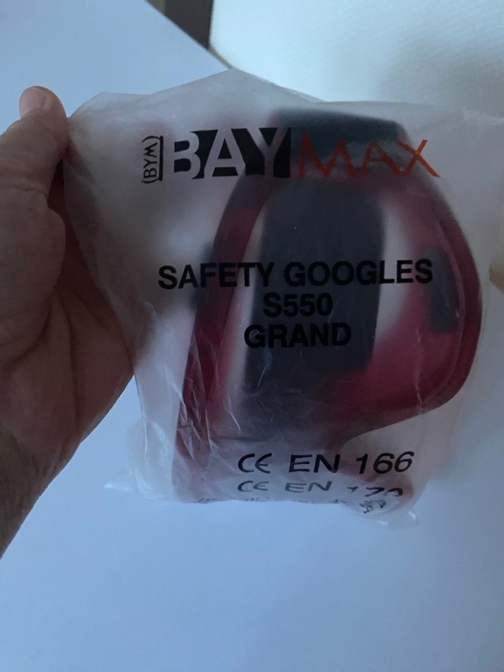 Kırmızı Şeffaf koruyucu gözlük - Görsel 3