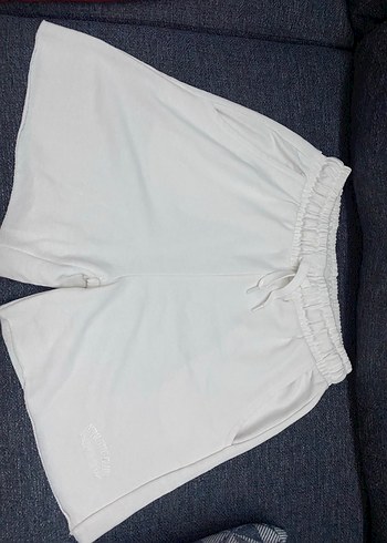 H&M Kadın Beyaz Pamuk Mini Şort