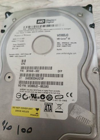  Beden WD 80GB HDD harddisk