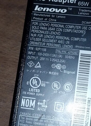 Beden Renk Lenovo laptop şarj aleti adaptör